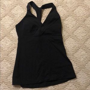 Black built in bra tank